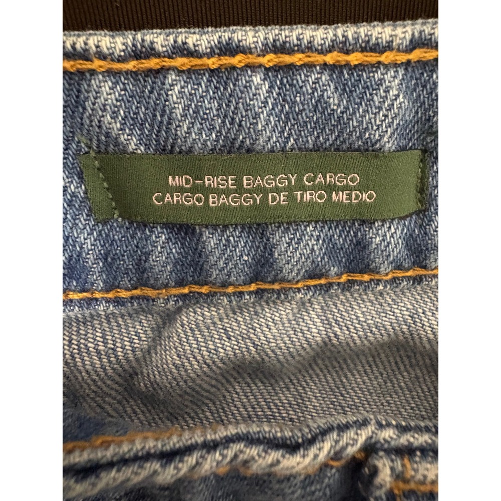 Y2K Cargo Wide Leg Oversized Jeans Streetwear Utility Baggy Denim Womens Size 2 - Picture 4 of 6